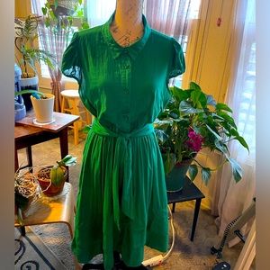 Green shirt dress